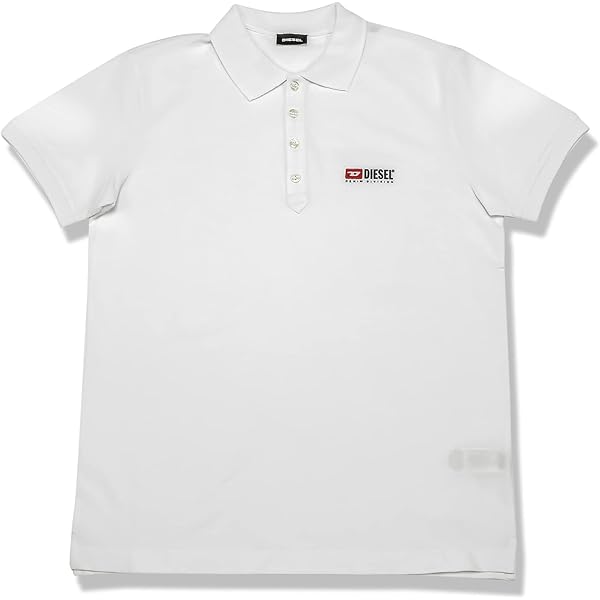 新品未使用 ディーゼル 半袖 ポロシャツ L パッチディティール ホワイト DIESEL - 新品未使用 ディーゼル 半袖 ポロシャツ L パッチ